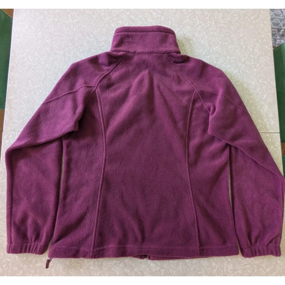 Columbia Full Zip Fleece Jacket Magenta Purple Womens Large Cozy